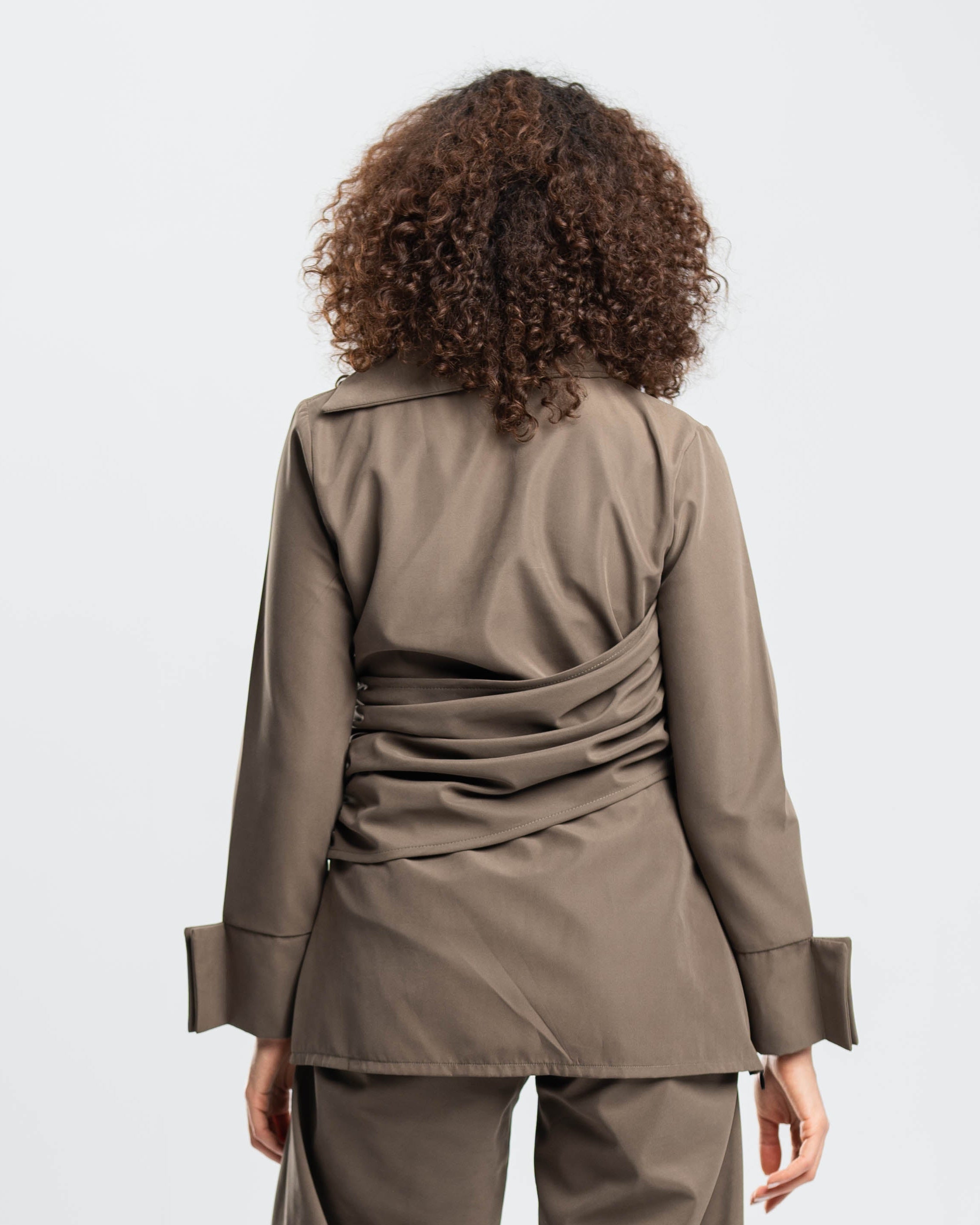 Knot Top in Taupe Cotton