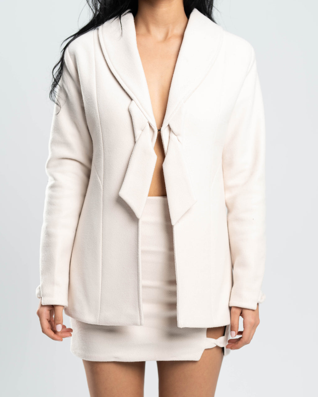Aera Jacket in Ivory Wool Fleece