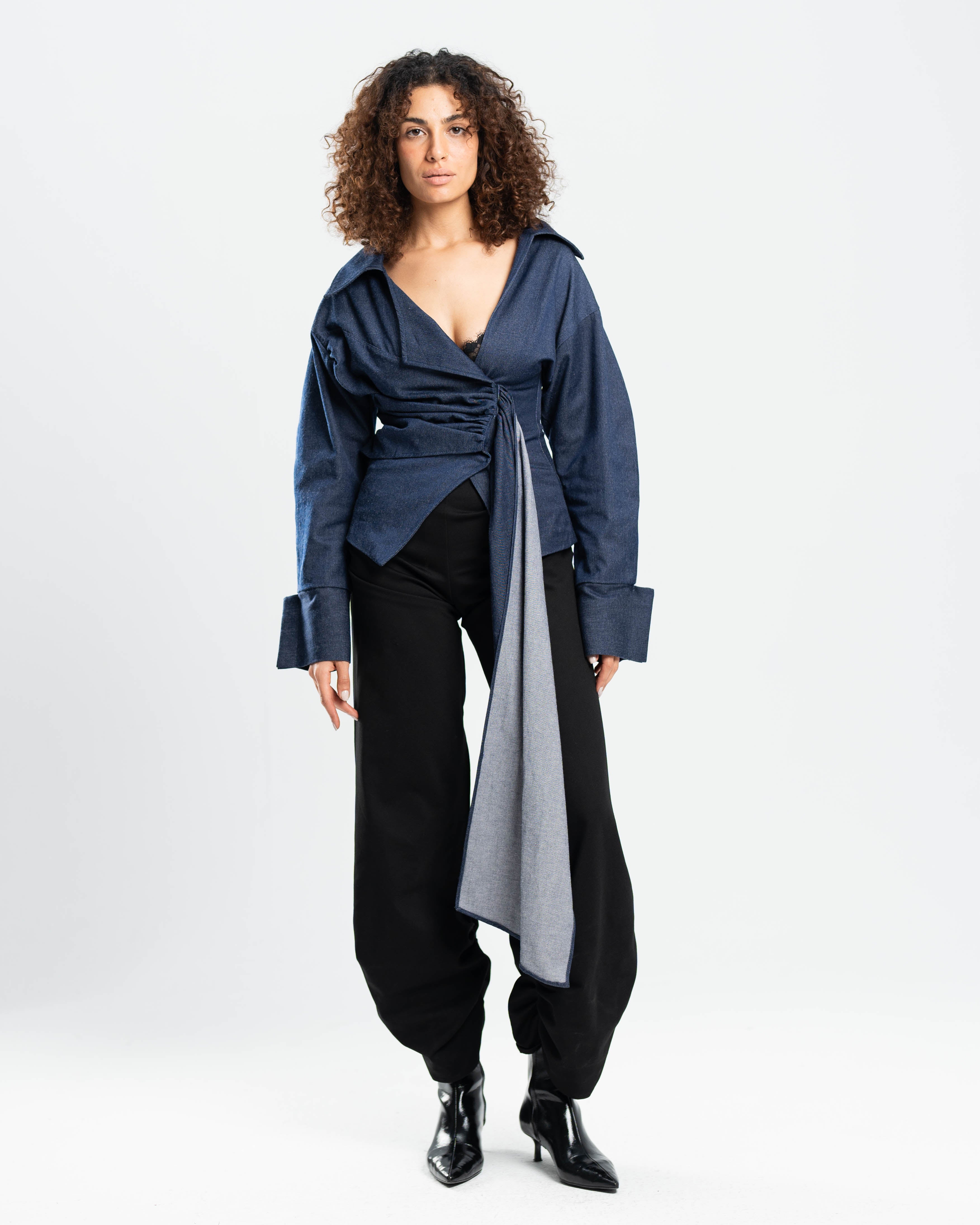 Lennox Top in Raw Denim