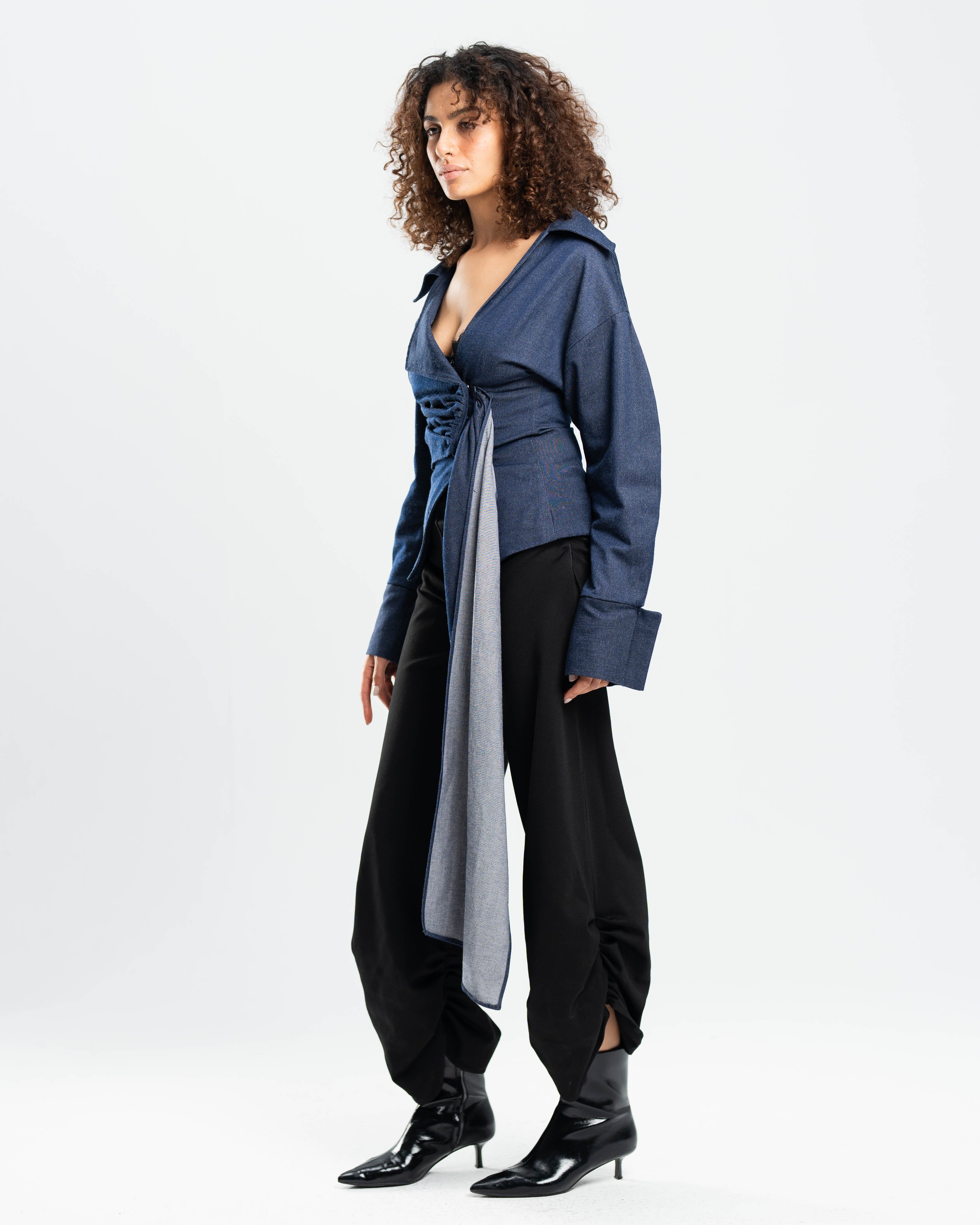 Lennox Top in Raw Denim