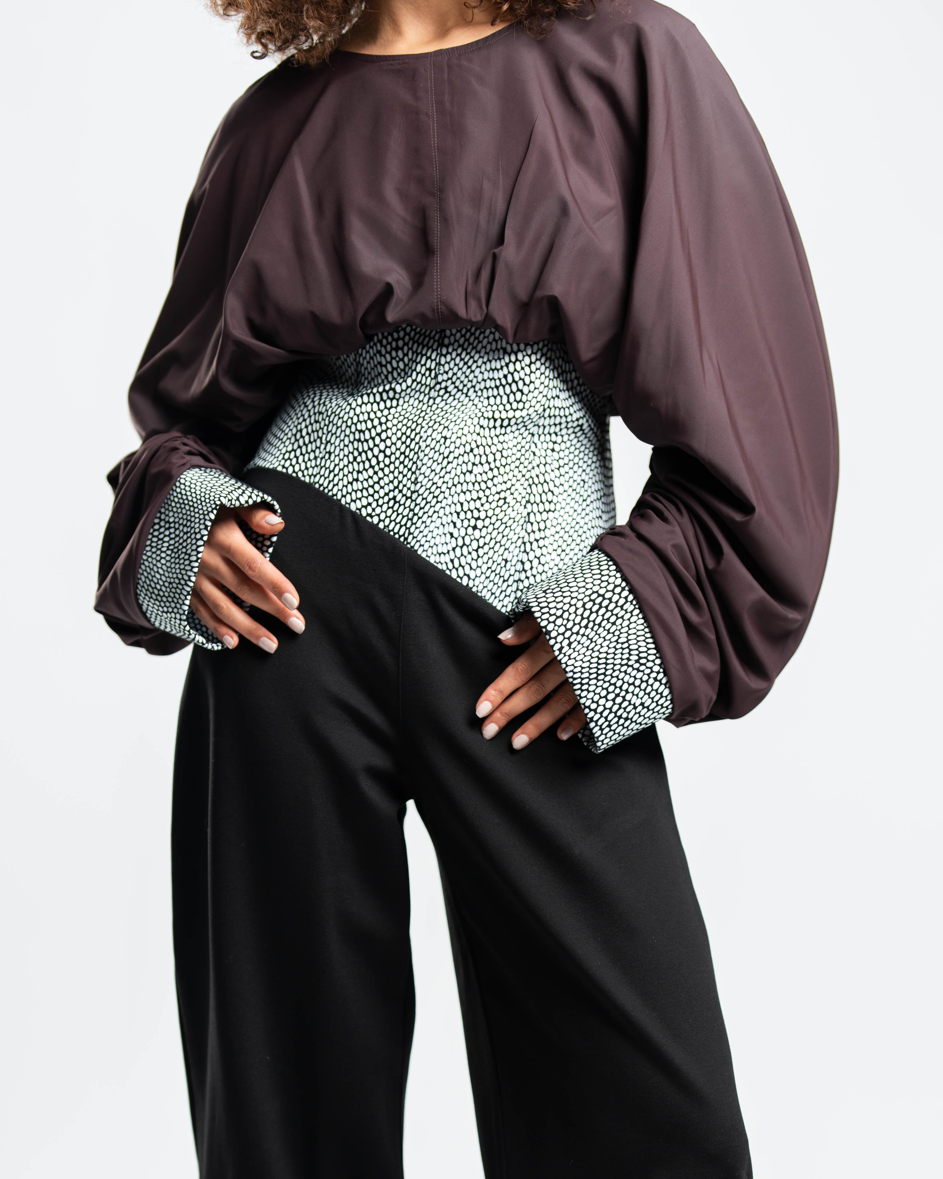 Mireille Jumpsuit in Taffeta and Printed Leather