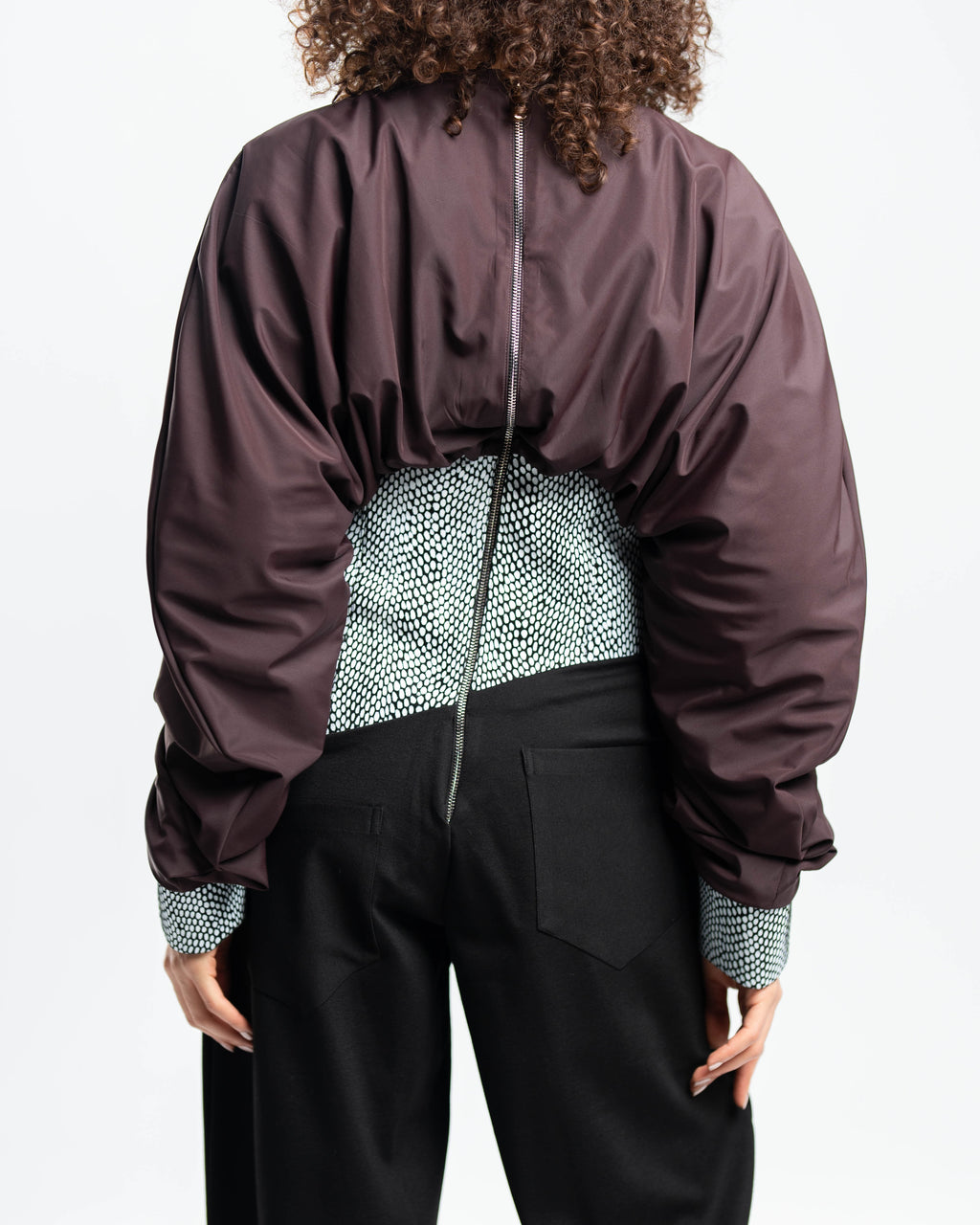 Mireille Jumpsuit in Taffeta and Printed Leather