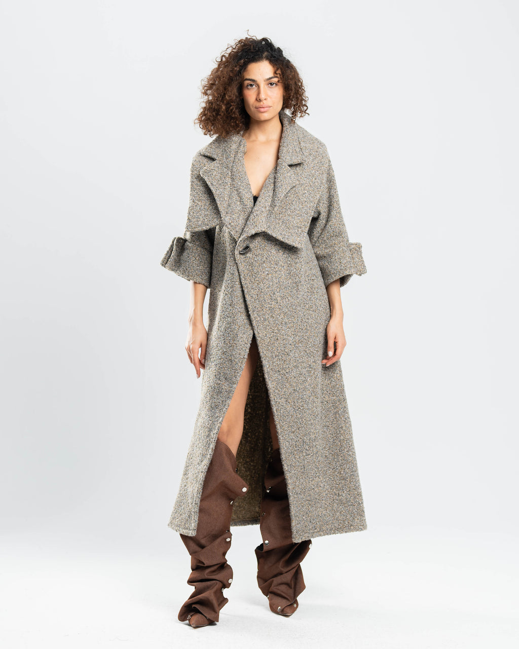 Roux Coat in Speckled Wool Bouclé