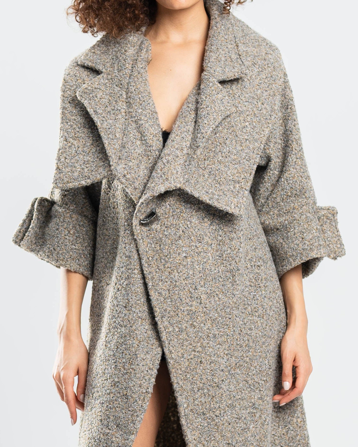 Roux Coat in Speckled Wool Bouclé