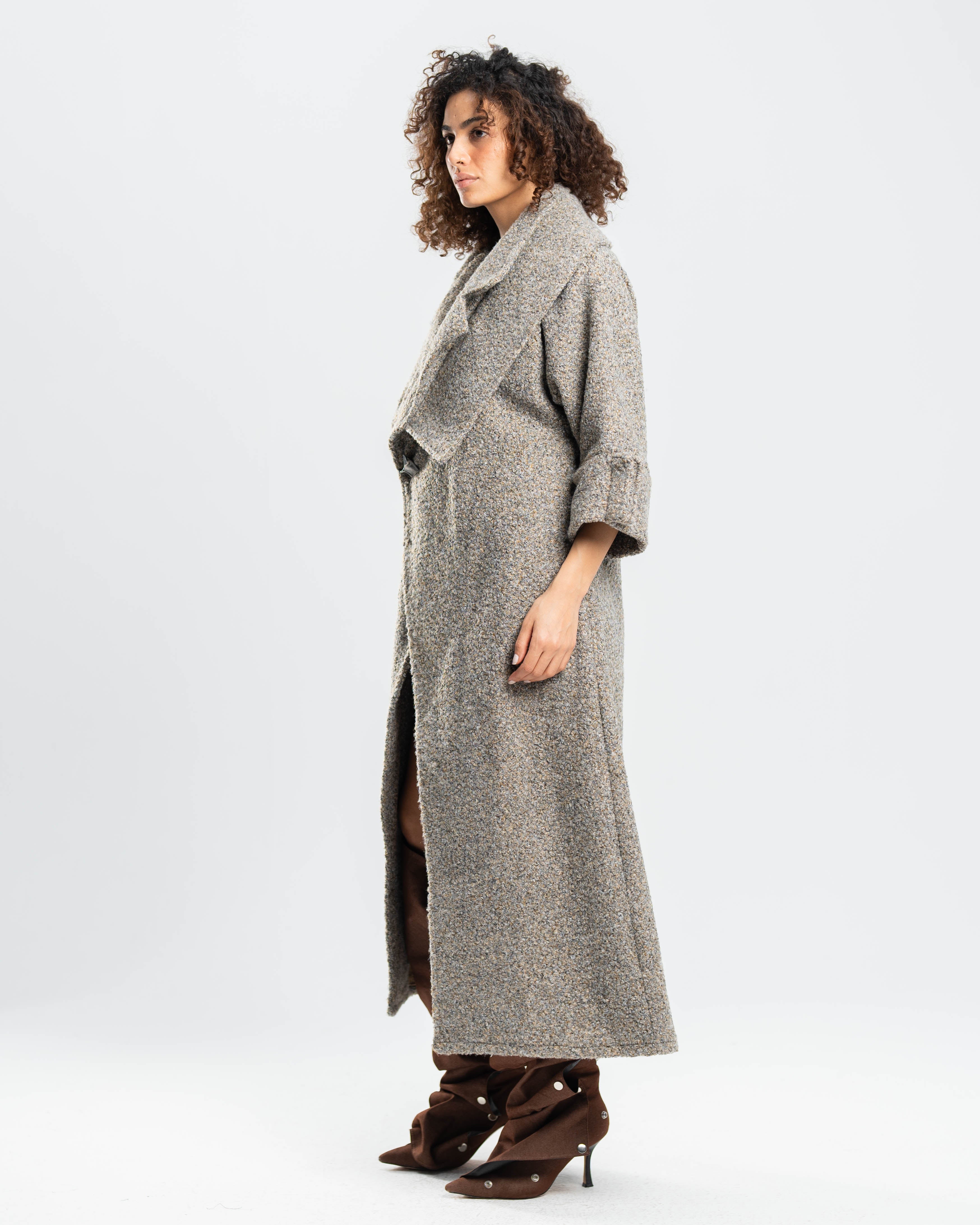 Roux Coat in Speckled Wool Bouclé