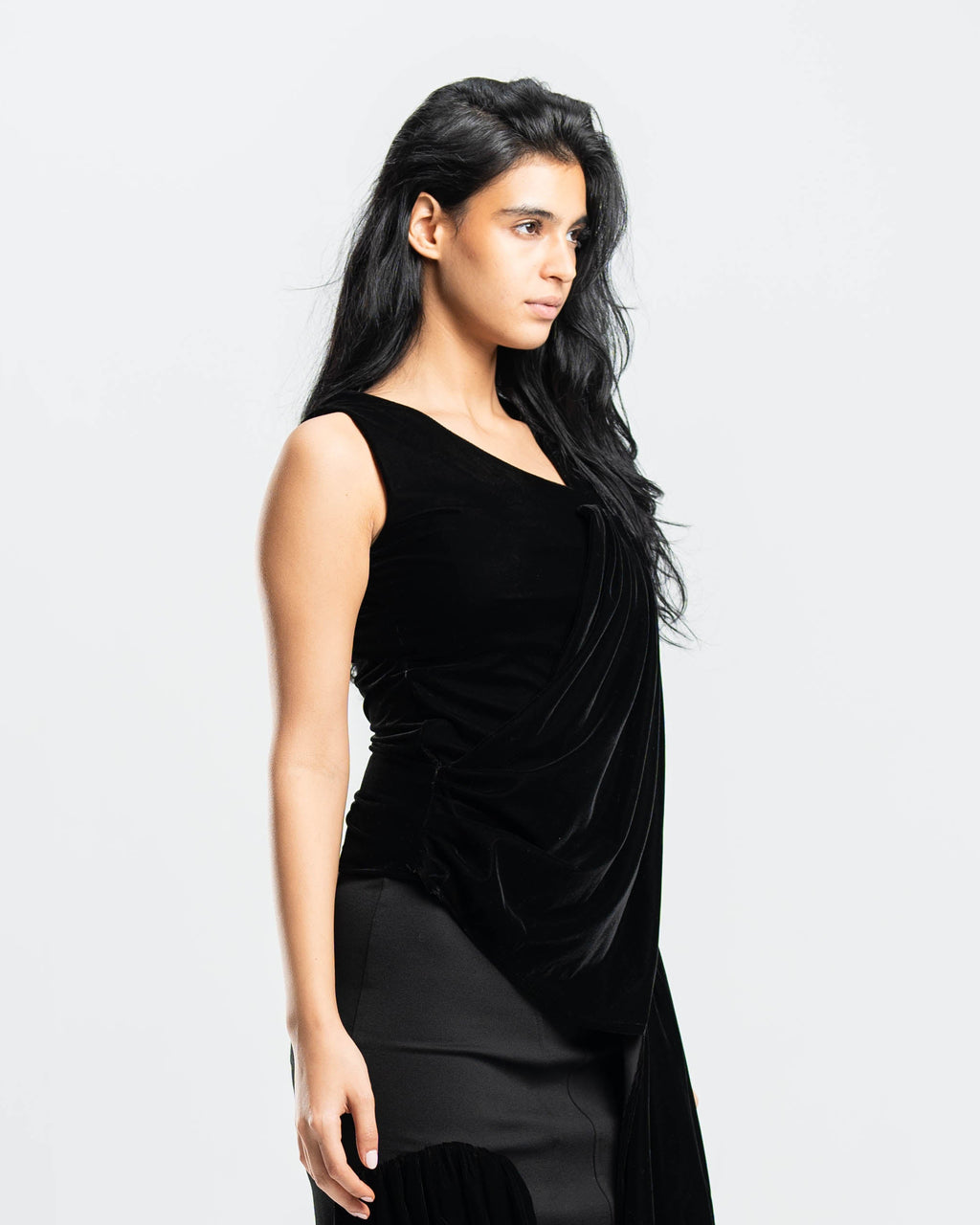 Lira Velvet Drape Top