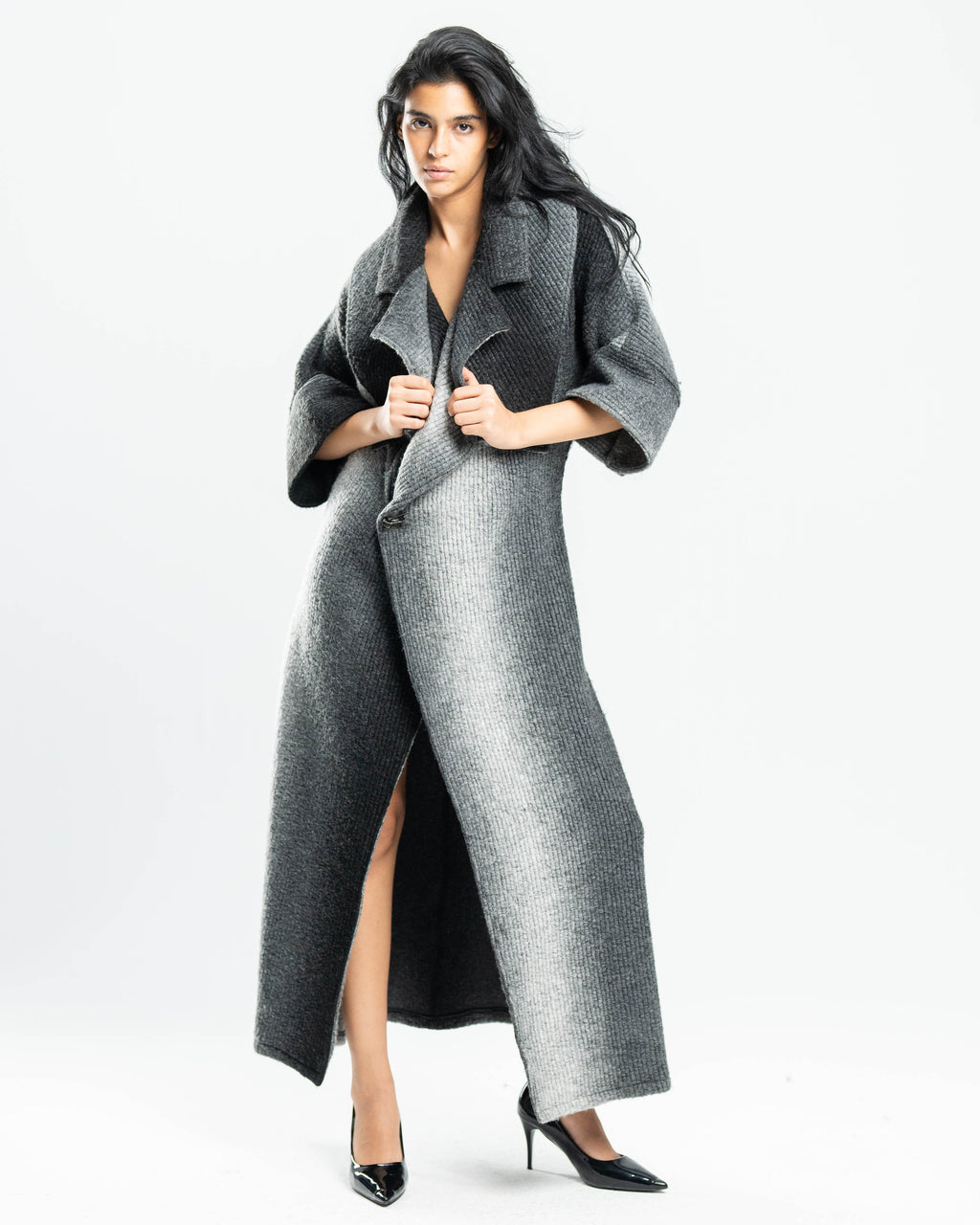Gradient Maxi Knit Coat