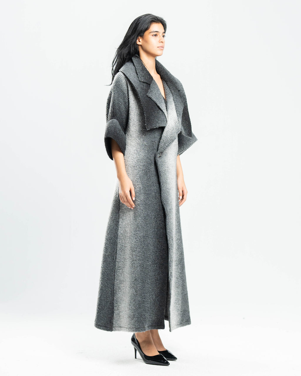 Gradient Maxi Knit Coat