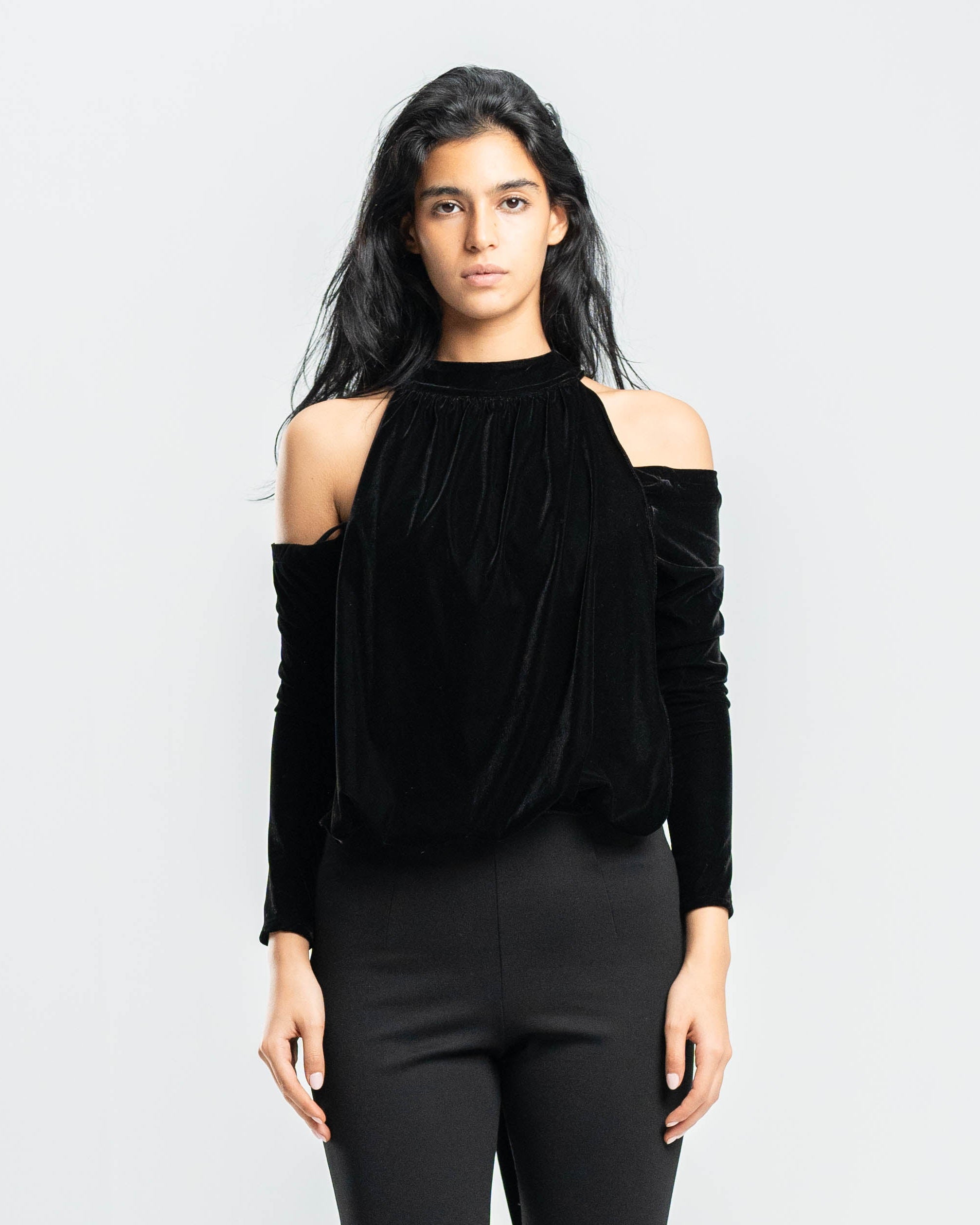 Velvet Cut-Out Top