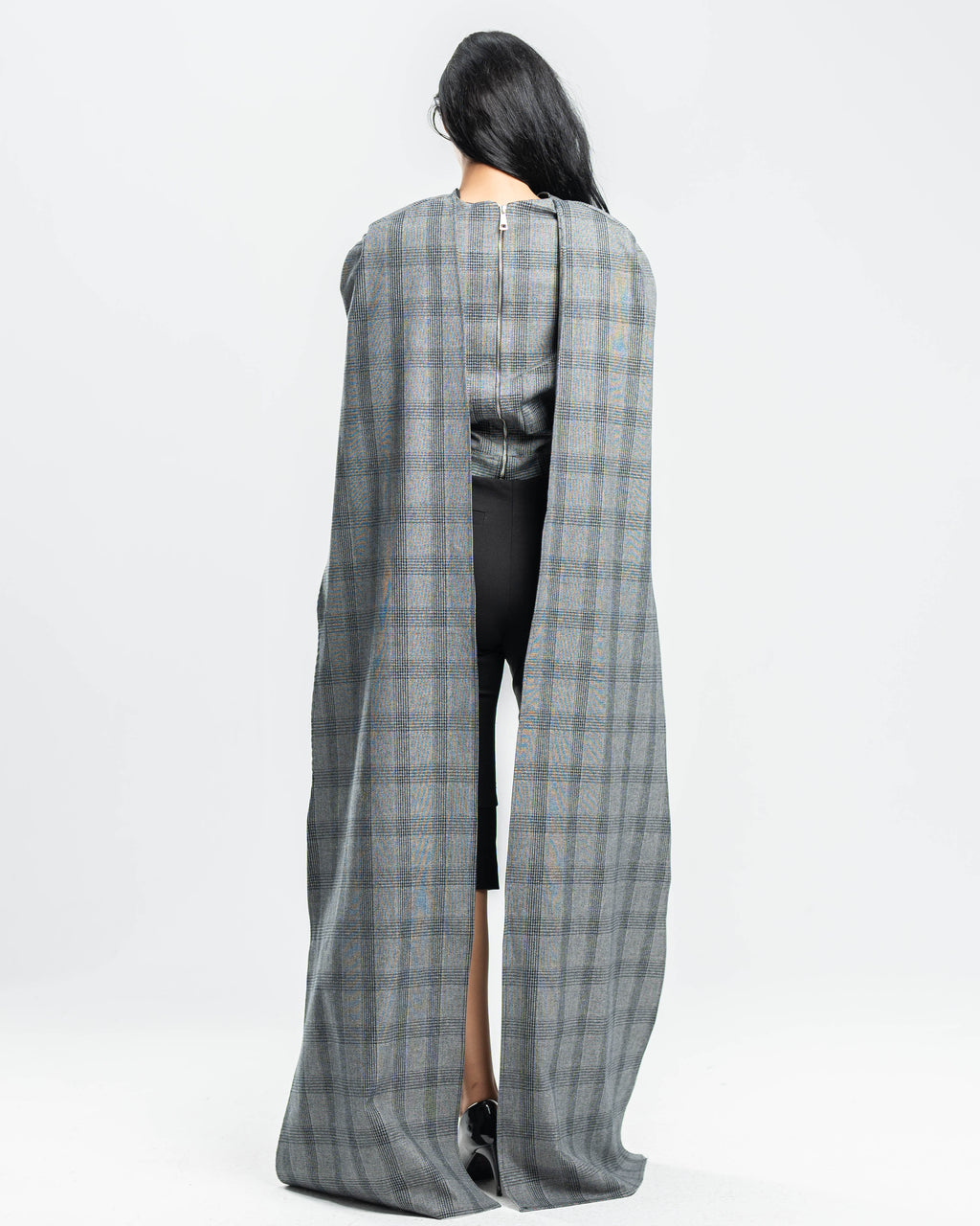 Glen Plaid Cape Top