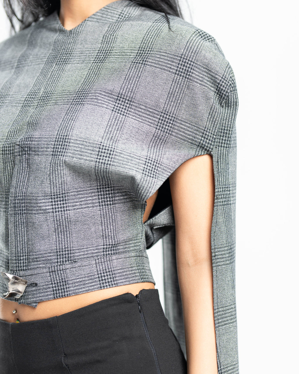 Glen Plaid Cape Top
