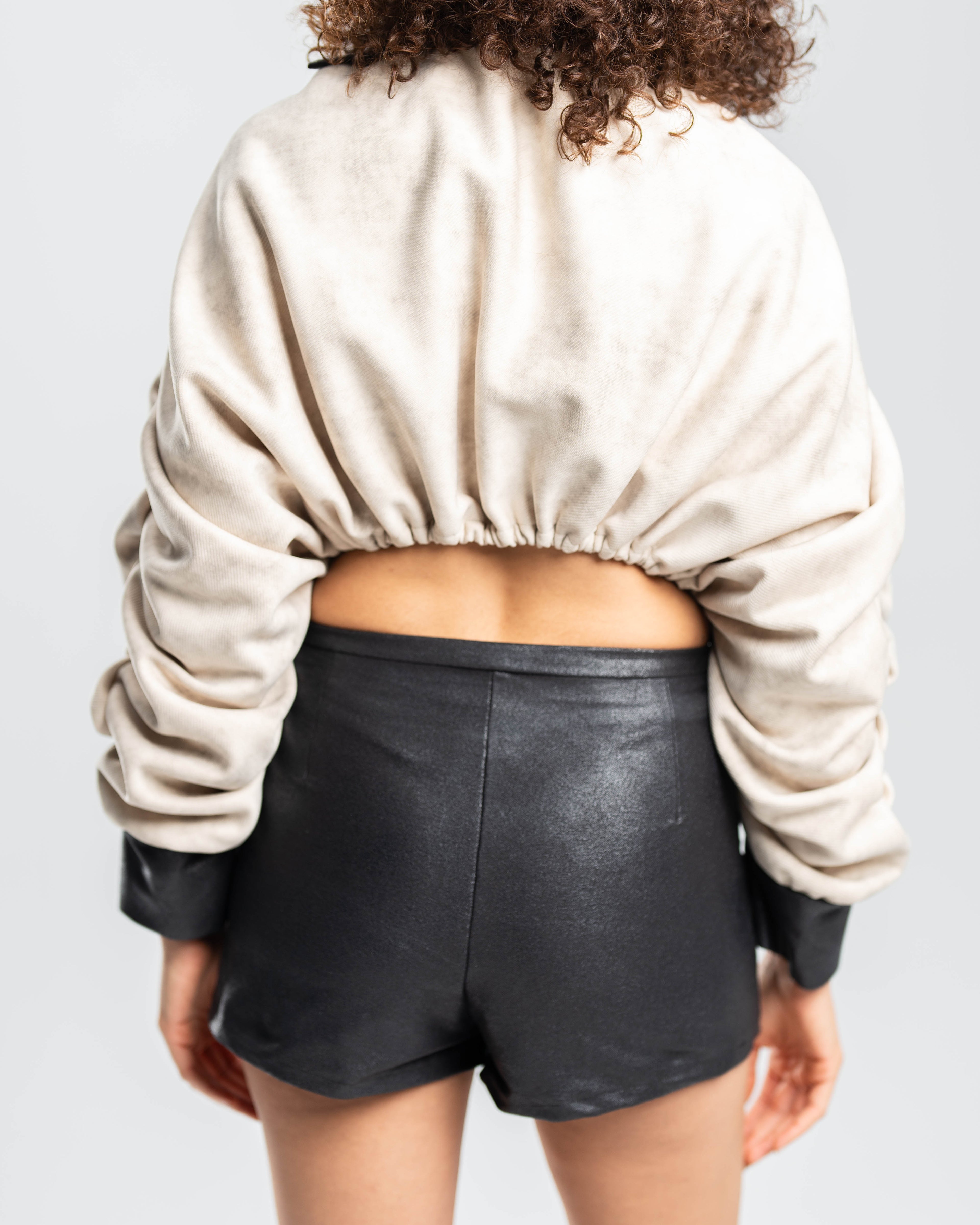 Halo Shorts in Black Leather