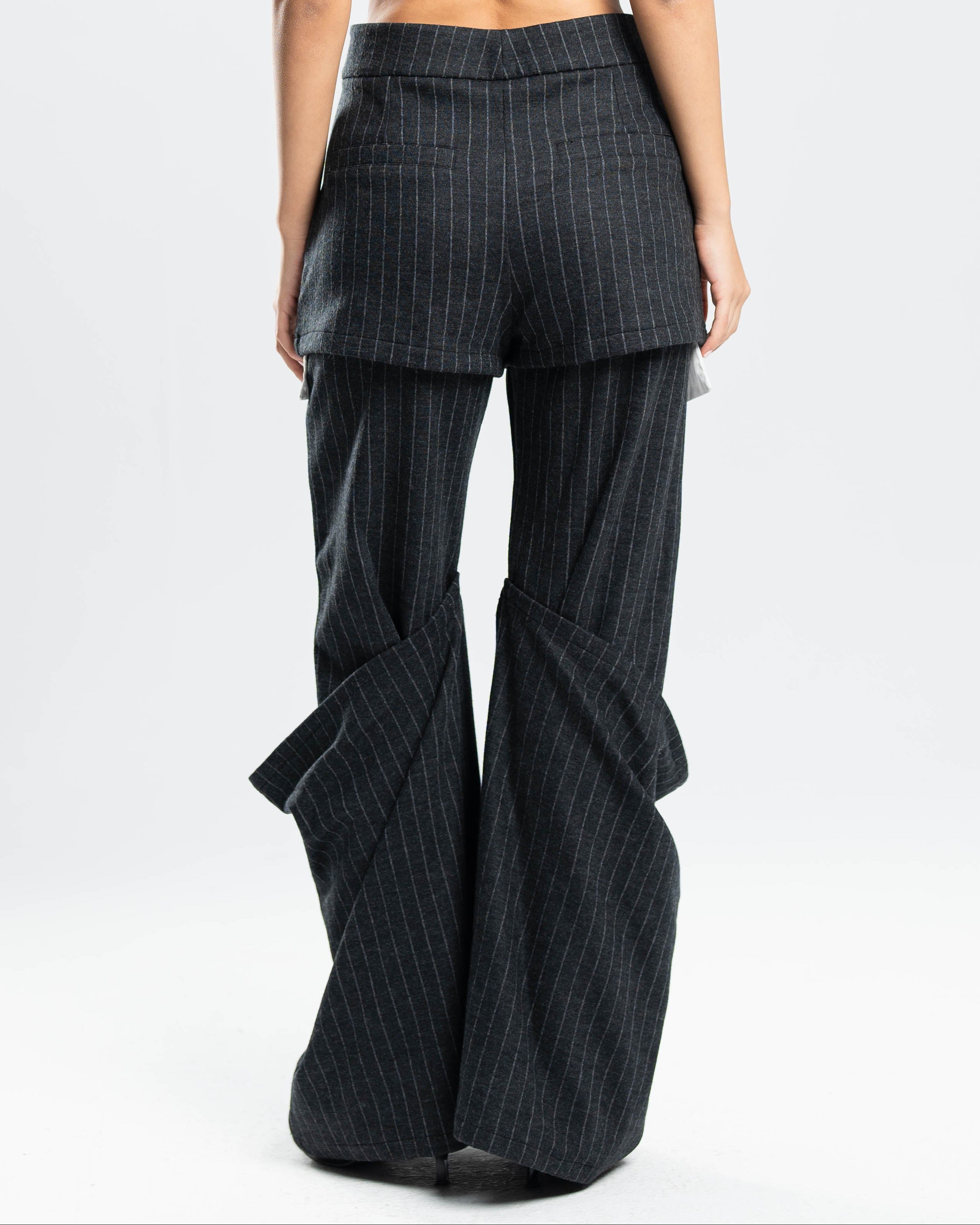 Layer Pants in Pinstripe Wool Blend