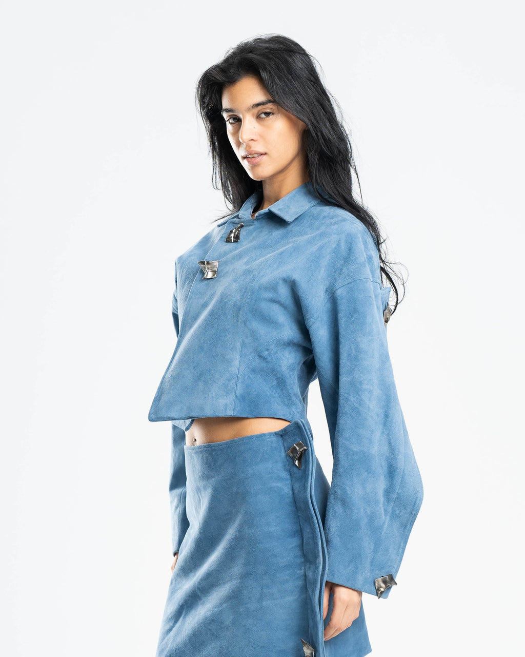 Trace Jacket in Sky Suede