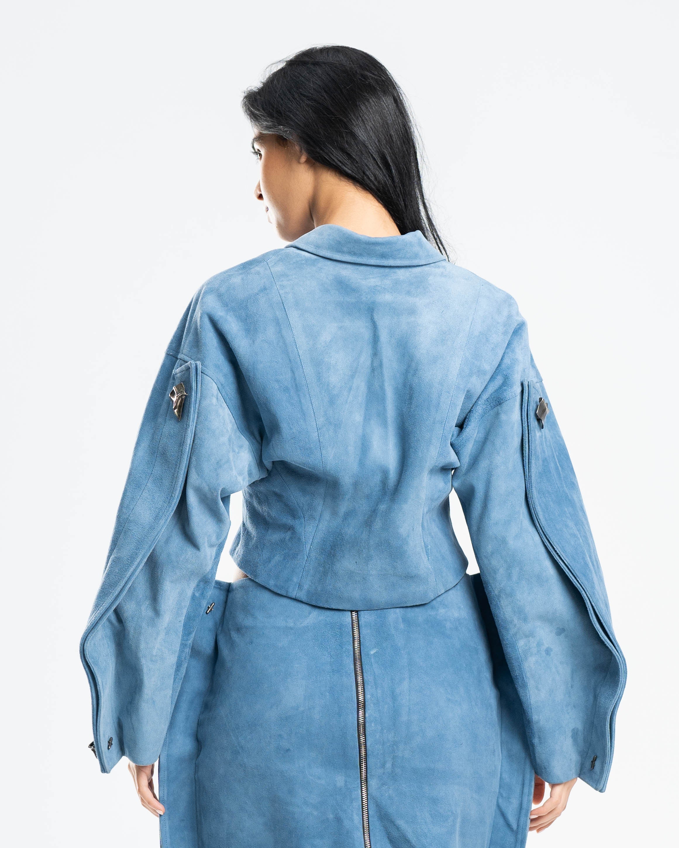 Trace Jacket in Sky Suede