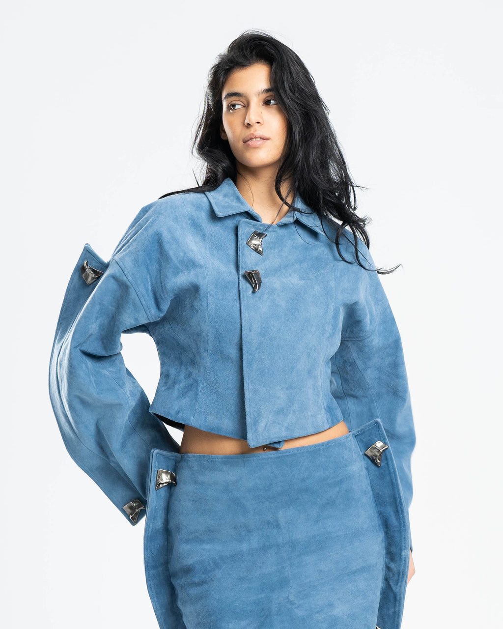 Trace Jacket in Sky Suede