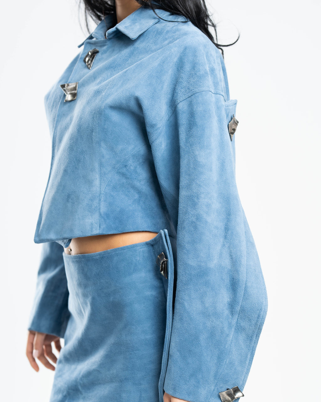 Trace Jacket in Sky Suede